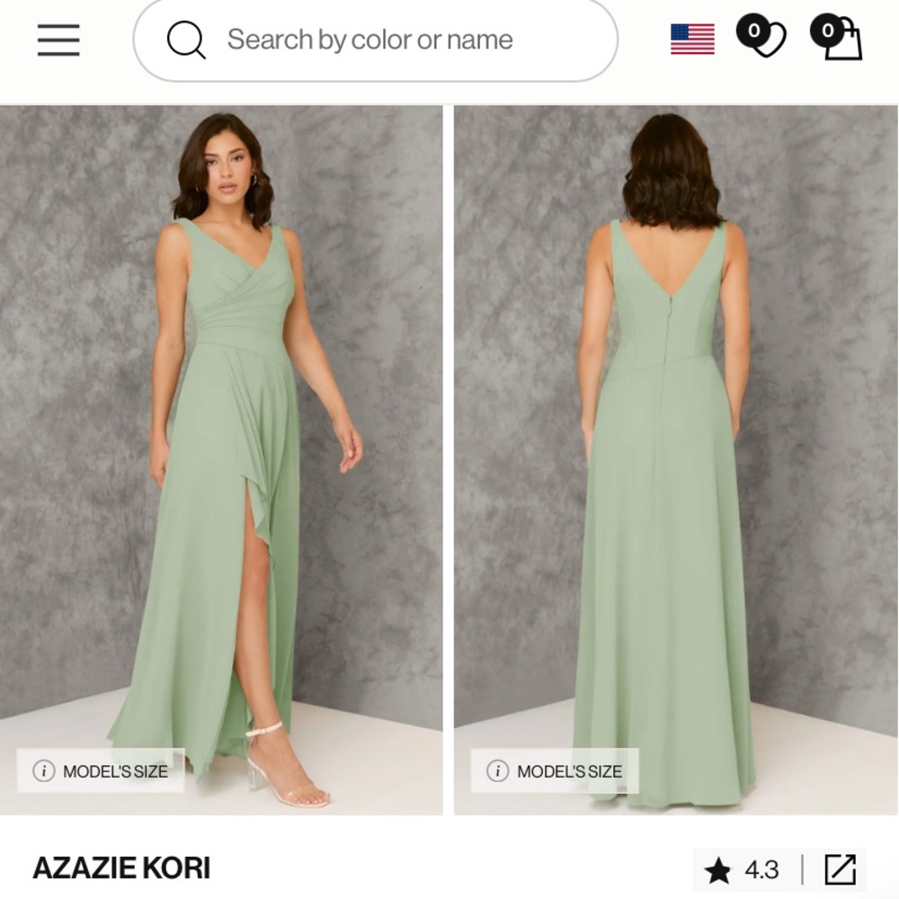 Azazie Kori Green Maxi Dress